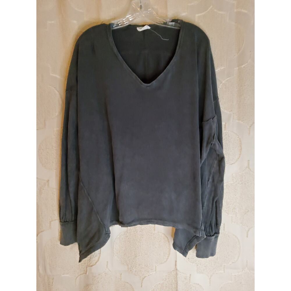 #260 Excellent Pre-Owned Mittoshop Gray Long Sleeve Oversized Shirt Size L